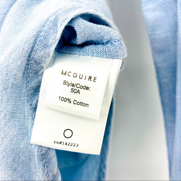 McGuire Denim Embroidered Bird Long Sleeve Chambray Button-Front Top XS - Picture 9 of 9
